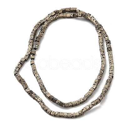 Electroplated Natural Lava Rock Beads Strands G-Q1009-B01-02G-1