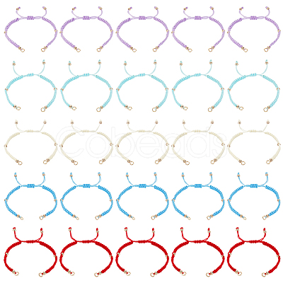 25Pcs 5 Colors Braided Nylon Cord Bracelet Making BJEW-PH01861-1