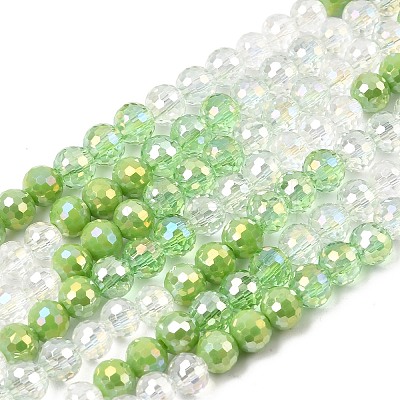 Electroplate Glass Beads Strands EGLA-D300-06-6mm-24-1