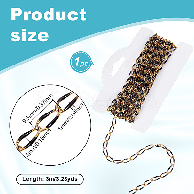 Stainless Steel Enamel Curb Chains CHS-WH0009-07G-02-1