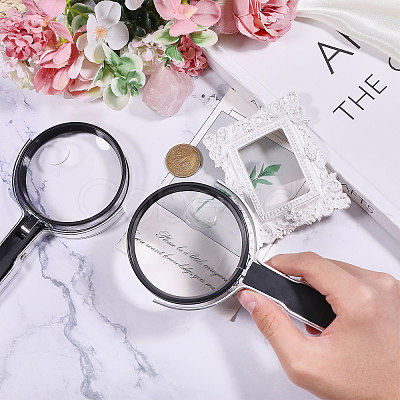 Round Acrylic Portable Clip-On Magnifying Glass AJEW-WH0673-22-1