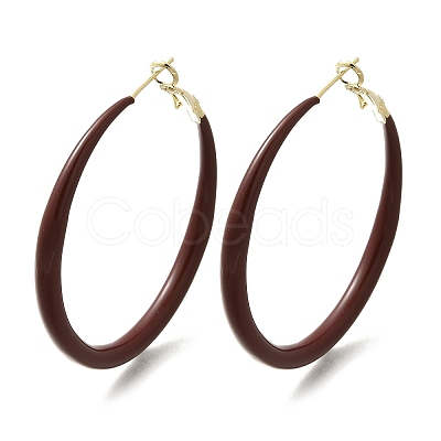 Brass Ring Hoop Earrings LS-EJEW-A121-12C-G-1