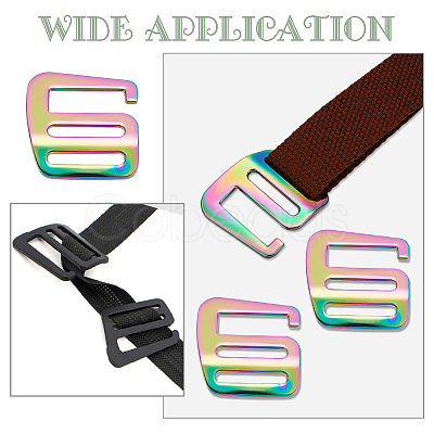 WADORN 8Pcs Alloy Slider Buckles FIND-WR0010-78-1