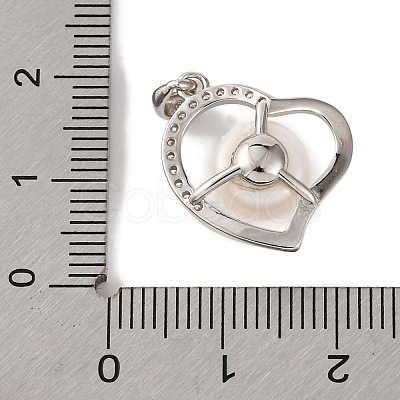 Rhodium Plated 925 Sterling Silver Micro Pave Clear Cubic Zirconia Pendants STER-C009-13P-1