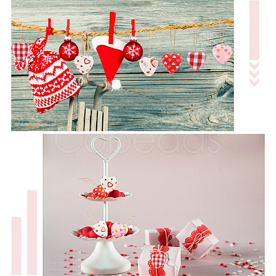 12Pcs 6 Colors Valentine's Day Foam & Cloth Pendant Decoration AJEW-CY0001-34-1