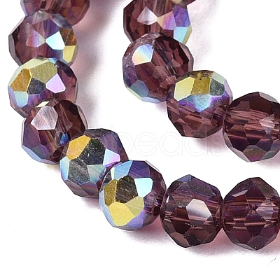 AB Color Plated Transparent Glass Rondelle Beads Strands EGLA-T029-4mm-10K-1