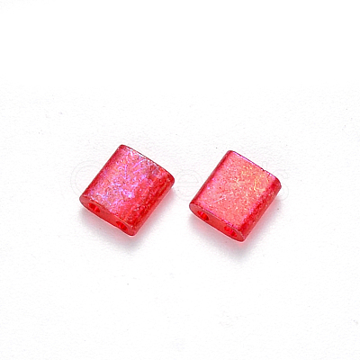 FGB 2-Hole Baking Paint Transparent Glass Seed Beads X-SEED-S031-L-254-1