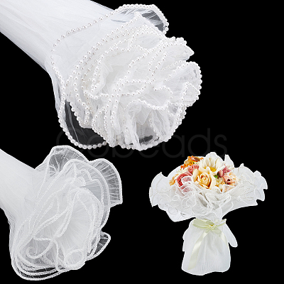 16 Yards 2 Colors Organza Flower Bouquet Wrapping Mesh Paper DIY-UN0007-72-1