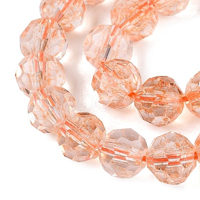 Crackle Transparent Glass Beads Strands GLAA-N068-06A-11-1