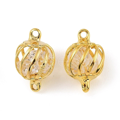 Iron Hollow Lantern Bead Cage Connector Charms IFIN-N014-02G-1