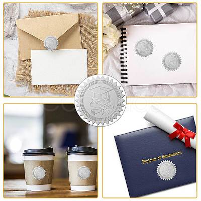 34 Sheets Graduation Theme Custom Silver Foil Embossed PET Picture Sticker DIY-WH0528-002-1