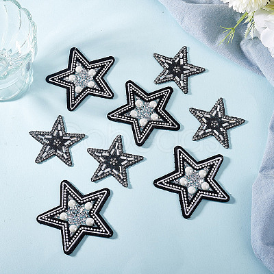 8Pcs 2 Styles Star Embroidery Cloth Sew on Appliques DIY-HY0001-90-1