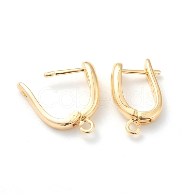 Brass Hoop Earring Findings with Latch Back Closure KK-H754-01G-1