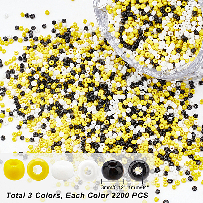 3 Color Opaque Colours Glass Seed Beads SEED-PH0001-52-1