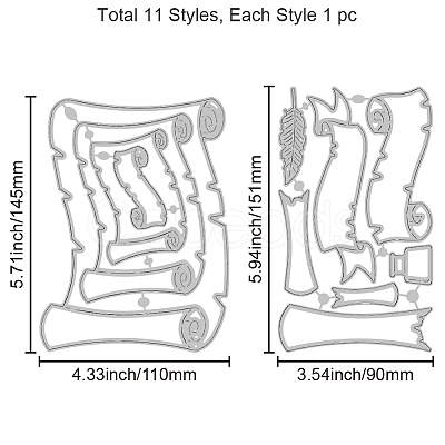 Carbon Steel Cutting Dies Stencils DIY-WH0309-2042-1