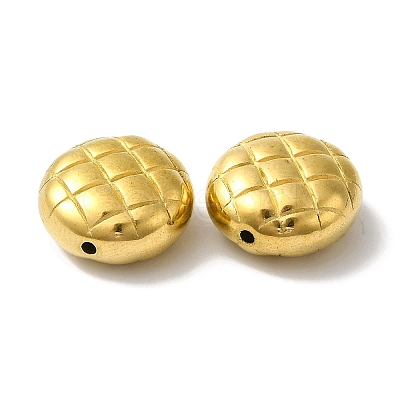 304 Stainless Steel Waffle Beads STAS-I305-201G-1