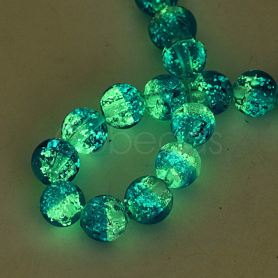 Handmade Luminous Transparent Lampwork Beads Strands LAMP-T017-04E-1