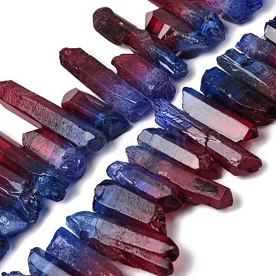 Two Tone Natural Quartz Crystal Beads Strands G-Z131-K01-02-1