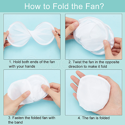 Sublimation Blank Polyester Folding Fan AJEW-WH0010-57B-1