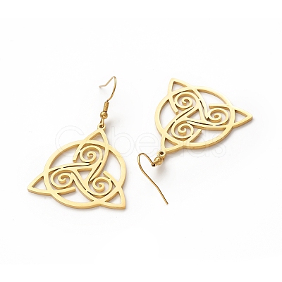 304 Stainless Steel Sailor's Knot Dangle Earrings for Women EJEW-P222-06G-1