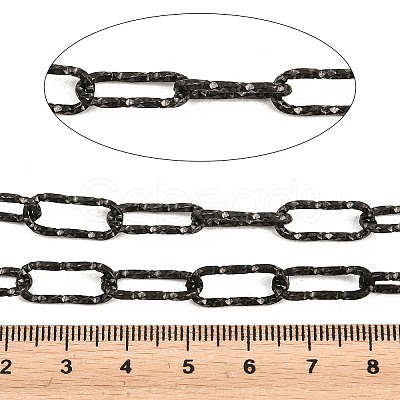 304 Stainless Steel Textured Paperclip Chains CHS-A007-01EB-1