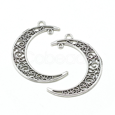 Tibetan Style Alloy 2-Loop Link Pendants TIBE-S299-062AS-RS-1