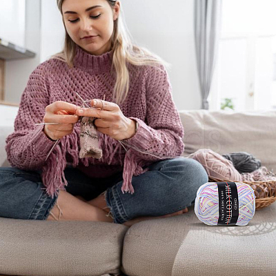 3 Rolls 3 Colors 3-Ply Crochet Yarn OCOR-GF0002-46-1