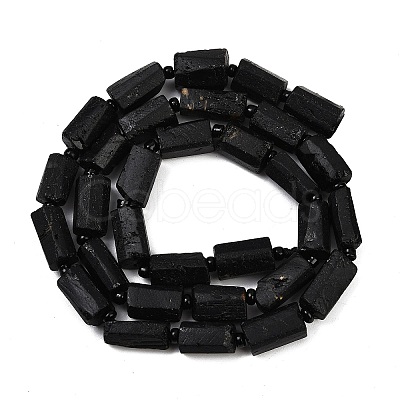 Natural Black Tourmaline Beads Strands G-F716-01-B01-1