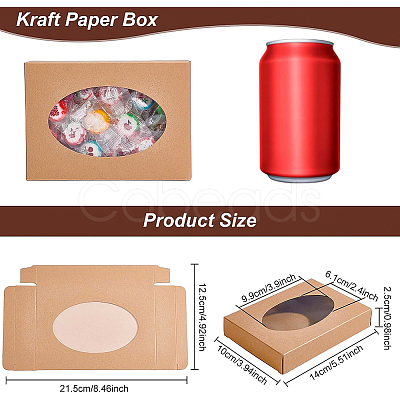 Foldable Creative Kraft Paper Box CON-WH0085-29A-1