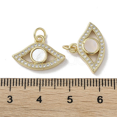 Brass Micro Pave Cubic Zirconia Charms KK-G485-33A-G-1