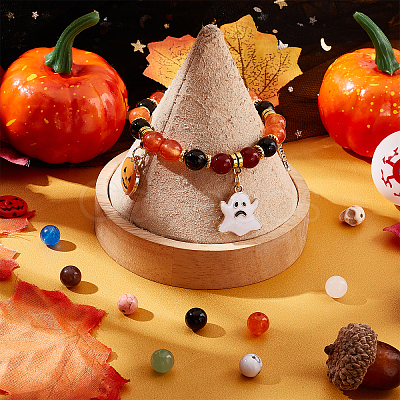 DIY Halloween Gemstone Bracelet Necklace Making Kit DIY-OC0008-56-1