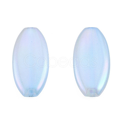 Rainbow Iridescent Plating Acrylic Beads X-OACR-N010-066-1