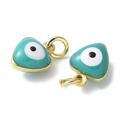 Brass Enamel Charms KK-S518-03C-G-1