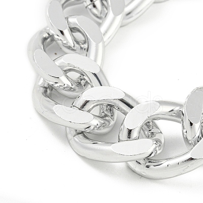 Chunky Aluminum Curb Chain Necklaces for Women LS-NJEW-K261-01C-P-1