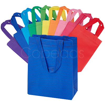 20Pcs 10 Colors Non-woven Reusable Shopping Bags with Handle ABAG-GO0001-20-1