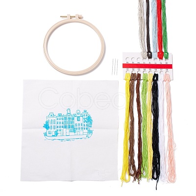 DIY Building Pattern Embroidery Starter Kit DIY-C038-12-1