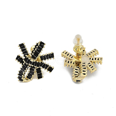 Bowknot Brass Micro Pave Cubic Zirconia Stud Earrings for Women EJEW-Q391-28G-01-1