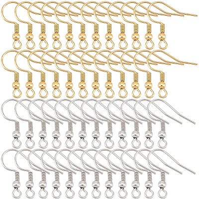 300Pcs 2 Style 304 Stainless Steel Earring Hooks STAS-SP0001-39-1