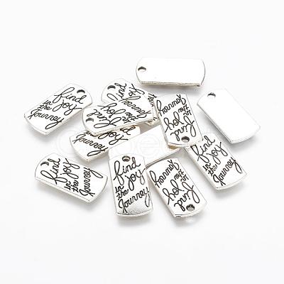 Tibetan Style Alloy Rectangle Pendants X-TIBEP-Q043-049-RS-1