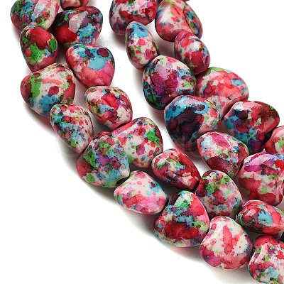 Spray Printed Synthetic Turquoise Beads Strands TURQ-P002-01A-05-1