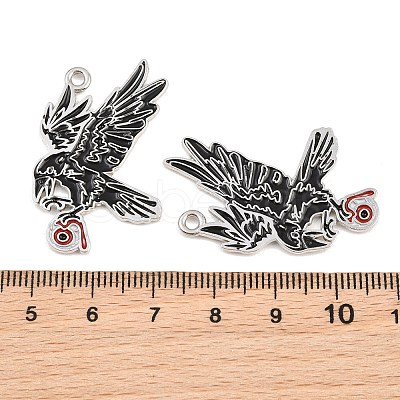 Alloy with Black Enamel Pendants AL-CBA2919-02P-01-1
