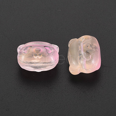 Two Tone Transparent Spray Painted Glass Beads GLAA-T022-03-C06-1