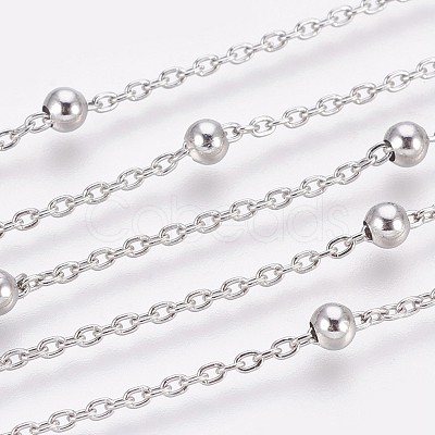 Tarnish Resistant 304 Stainless Steel Cable Chain Anklets AJEW-P069-03P-1