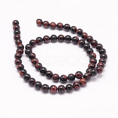 Natural Mahogany Obsidian Beads Strands G-K115-11-6mm-1