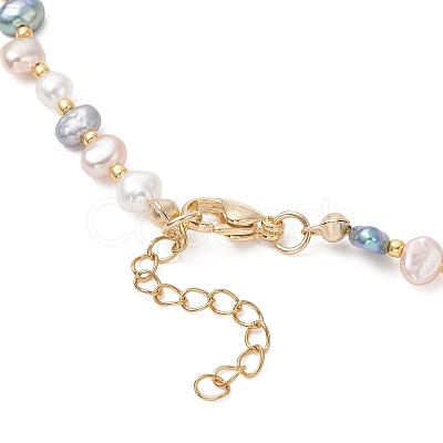 Natural Baroque Keshi Pearl Two Sides Polished Beaded Necklaces for Women NJEW-JN05824-1