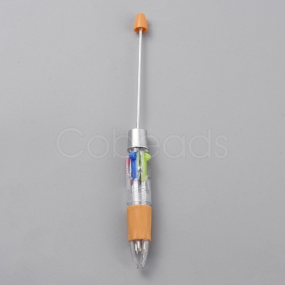 4-Color Core Plastic Beadable Pens AJEW-SZC0007-07D-1