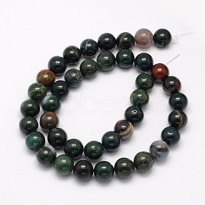 Natural Bloodstone Beads Strands G-N0166-04-4mm-1