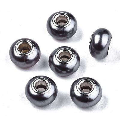 Imitation Pearl Style Resin European Beads RPDL-T003-001-1