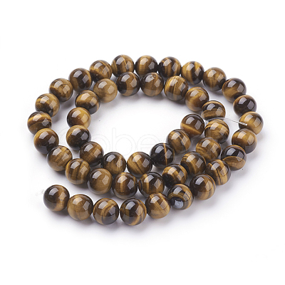 Natural Tiger Eye Beads Strands G-G099-8mm-4-1