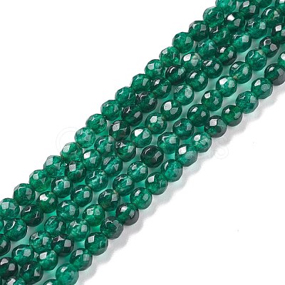 Dyed Natural White Jade Round Beads Strands X-G-E311-4mm-04-1